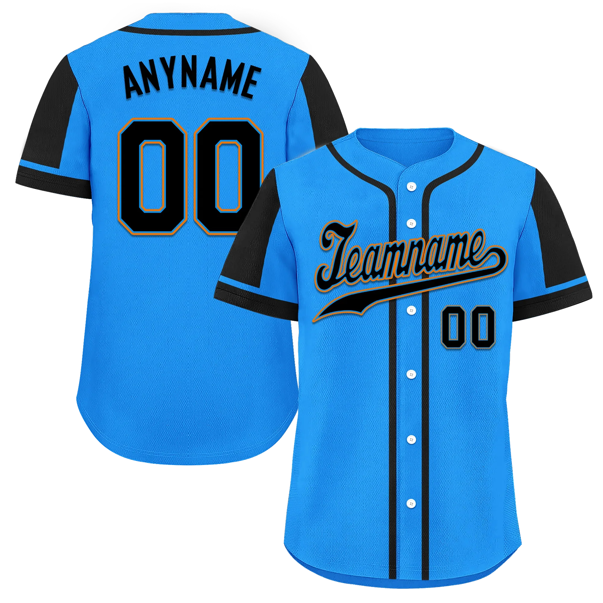 Custom Blue Black Raglan Sleeves Personalized Authentic Baseball Jersey BSBJ01-D017209 - Coolcustomize
