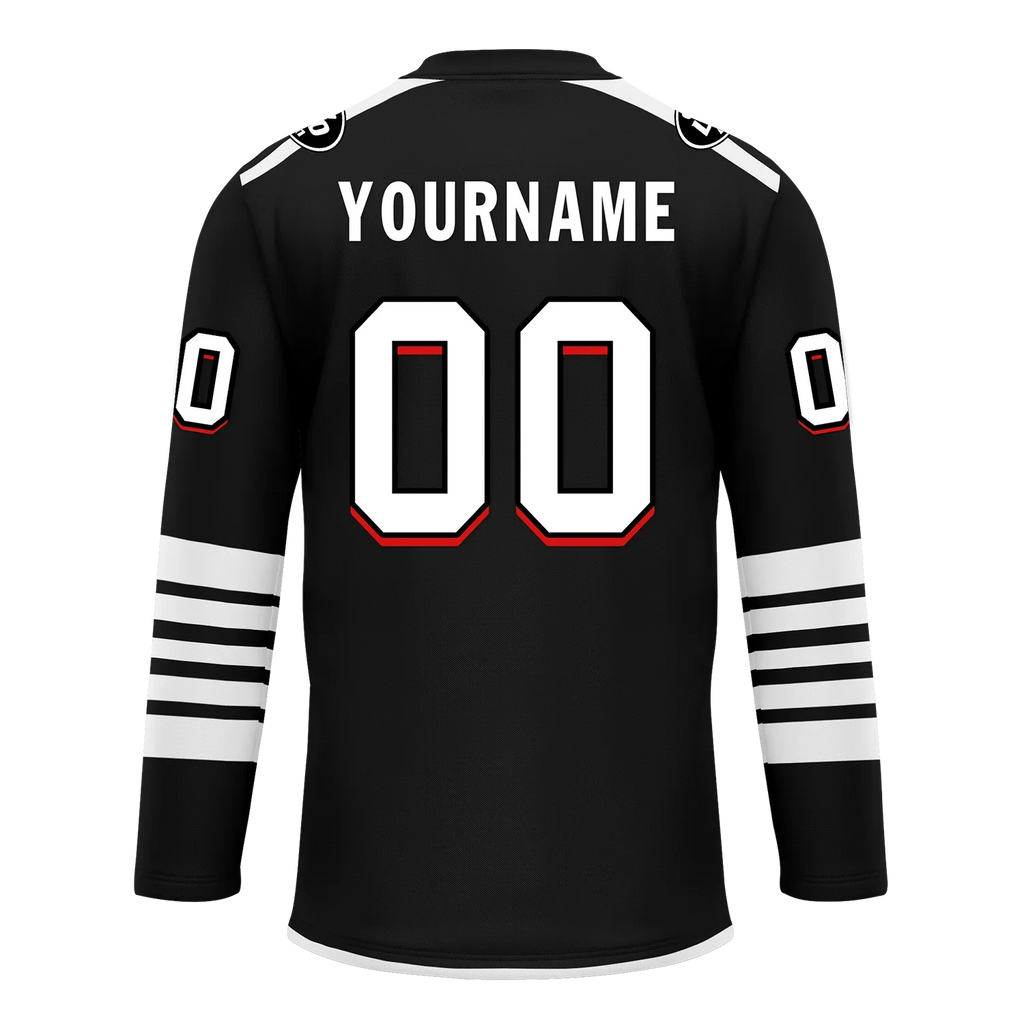 Custom Black White Personalized Hockey Jersey HCKJ01-D0a700d - Coolcustomize