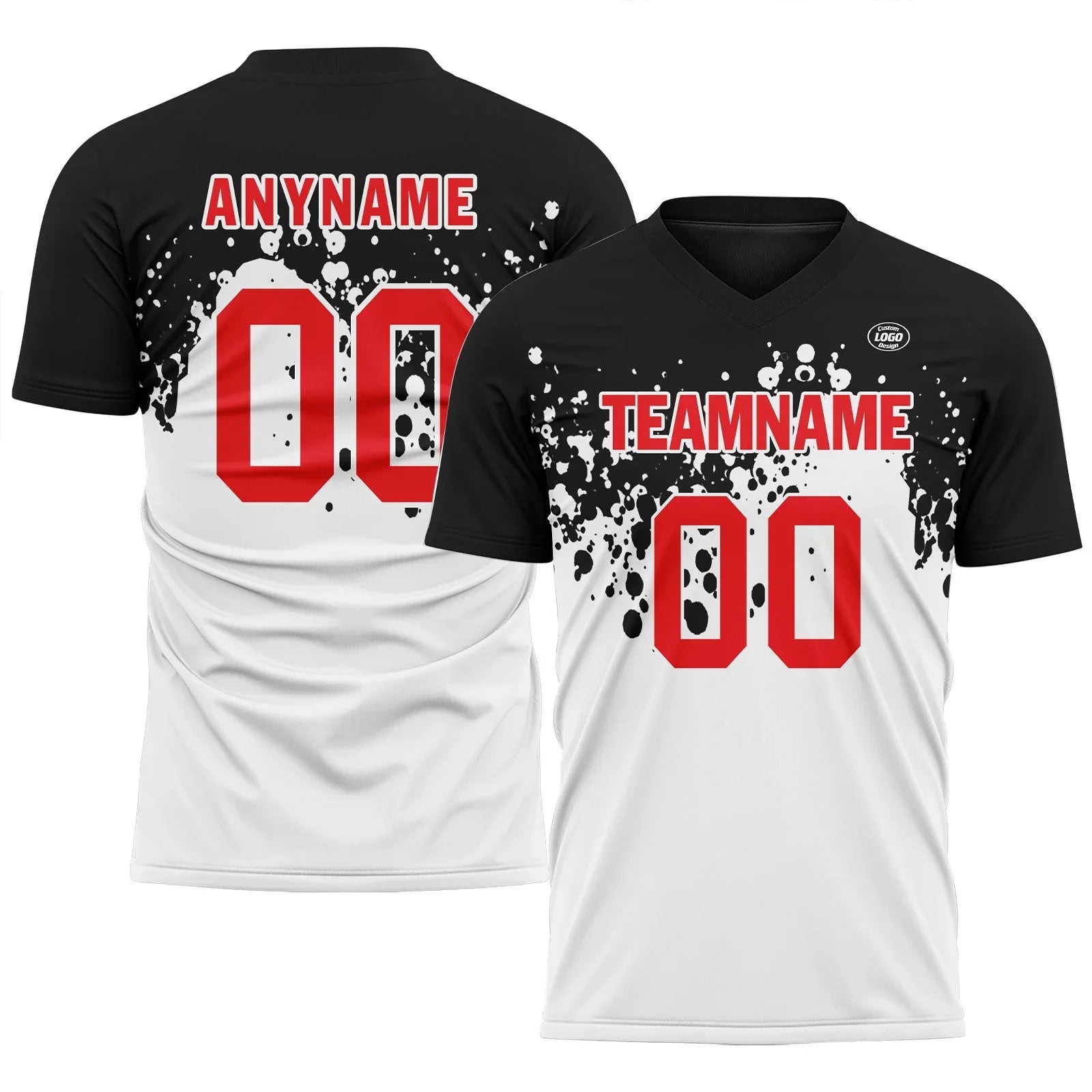 Custom Black White Soccer Sets Jersey Personalized SCJ101-D28026 - Coolcustomize
