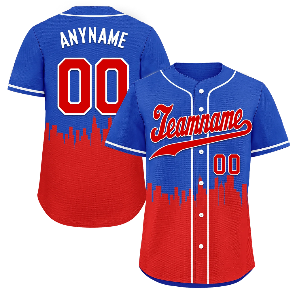 Custom Blue Red City Edition Personalized Authentic Baseball Jersey BSBJ01-D017129 - Coolcustomize