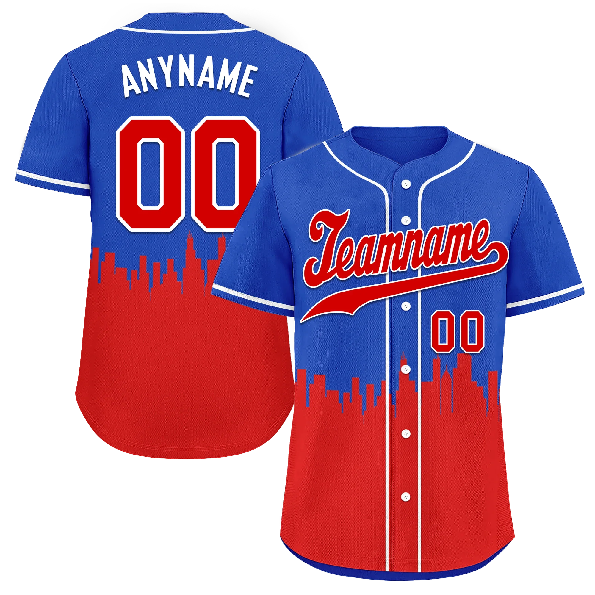 Custom Blue Red City Edition Personalized Authentic Baseball Jersey BSBJ01-D017129 - Coolcustomize