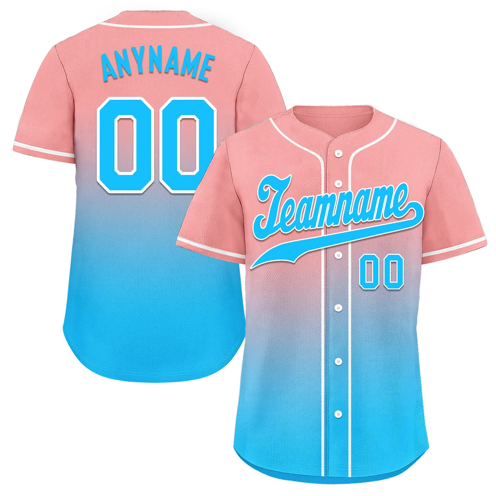 Custom Pink Blue Fade Fashion Personalized Authentic Baseball Jersey BSBJ01-D0a70f8 - Coolcustomize
