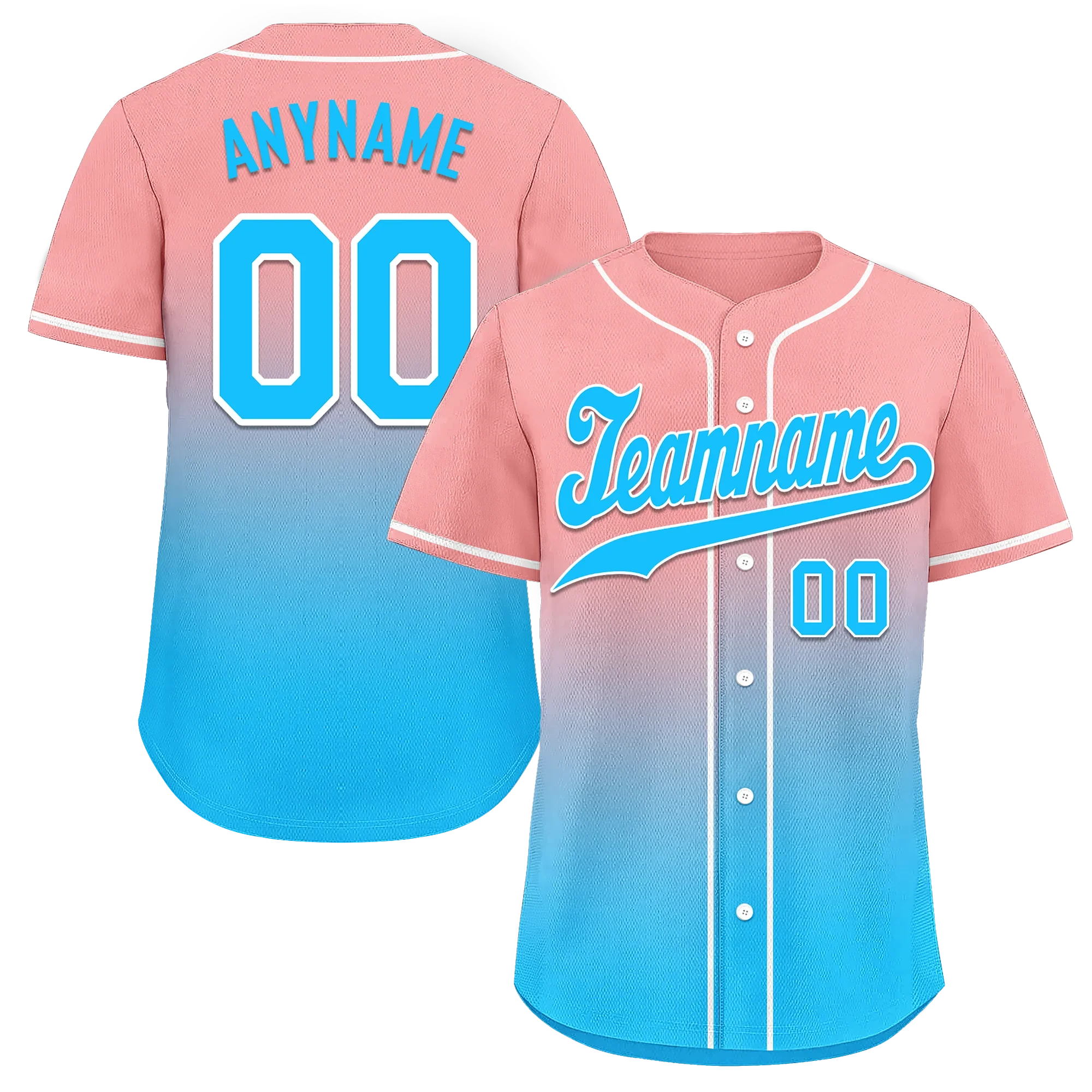 Custom Pink Blue Fade Fashion Personalized Authentic Baseball Jersey BSBJ01-D0a70f8 - Coolcustomize
