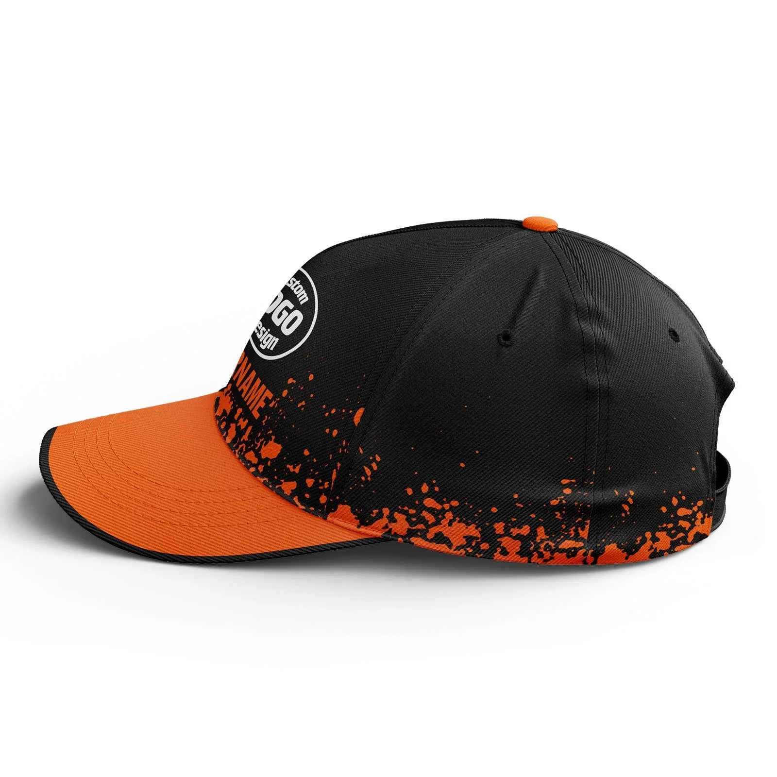 Custom Black Orange Hat Sport Design Cap Stitched Adjustable Personalized YW061-D020231-3 - Coolcustomize