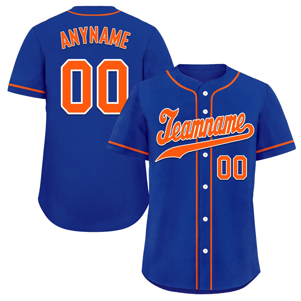 Custom Blue Classic Style Orange Personalized Authentic Baseball Jersey BSBJ01-bd0fa08 - Coolcustomize