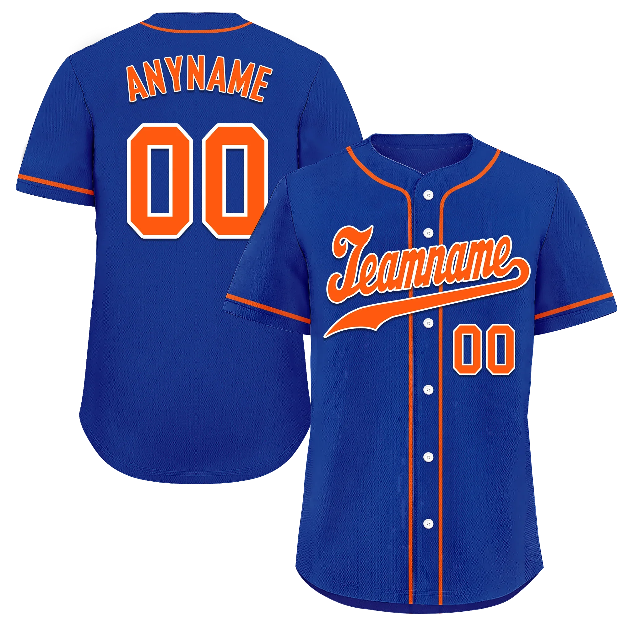 Custom Blue Classic Style Orange Personalized Authentic Baseball Jersey BSBJ01-bd0fa08 - Coolcustomize
