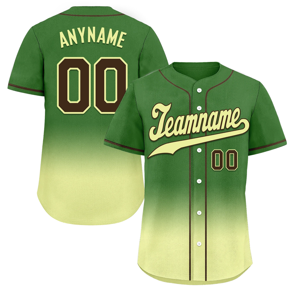 Custom Green Fade Fashion Personalized Authentic Baseball Jersey BSBJ01-D0a70f7 - Coolcustomize