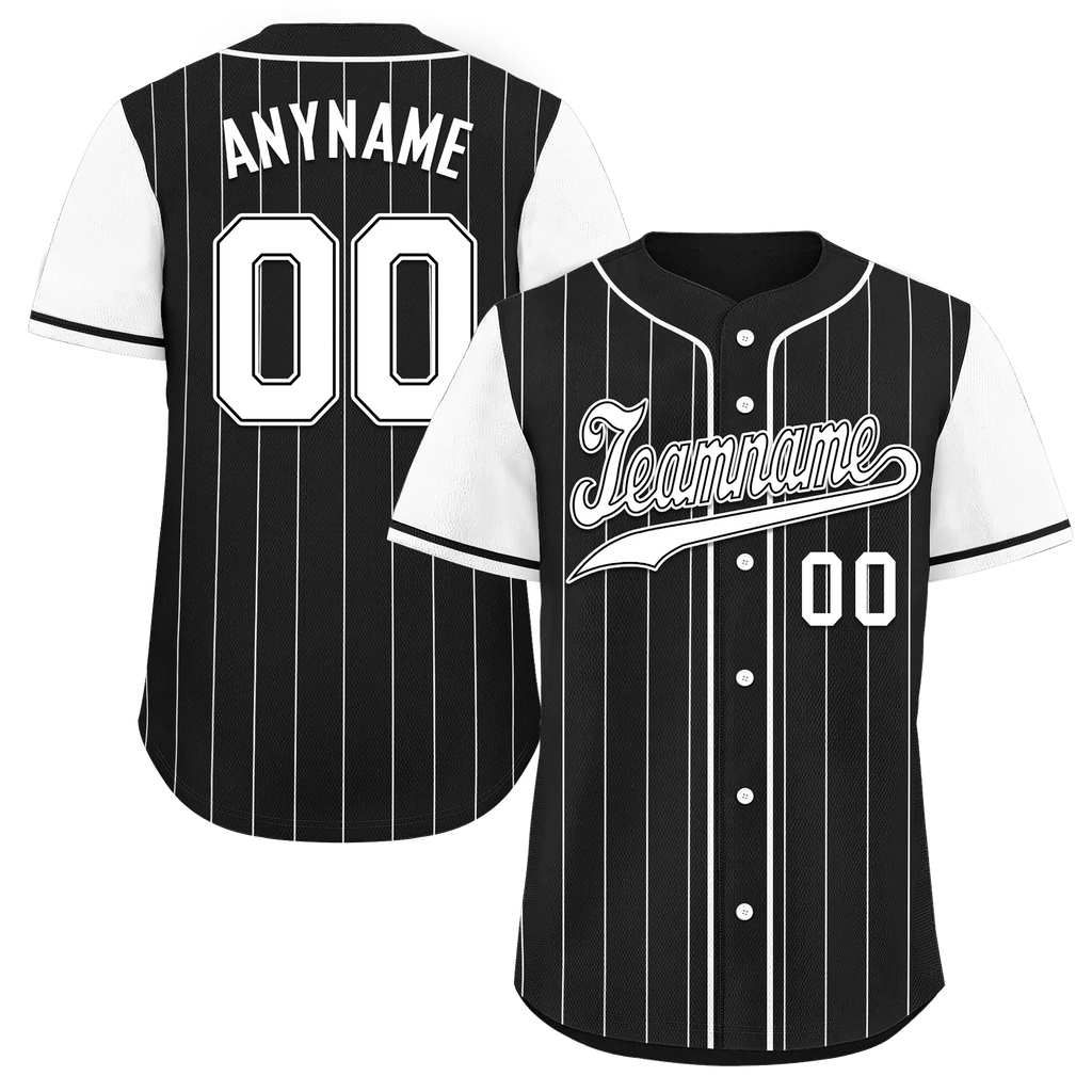 Custom Black White Stripe Fashion Personalized Authentic Baseball Jersey BSBJ01-D017239 - Coolcustomize