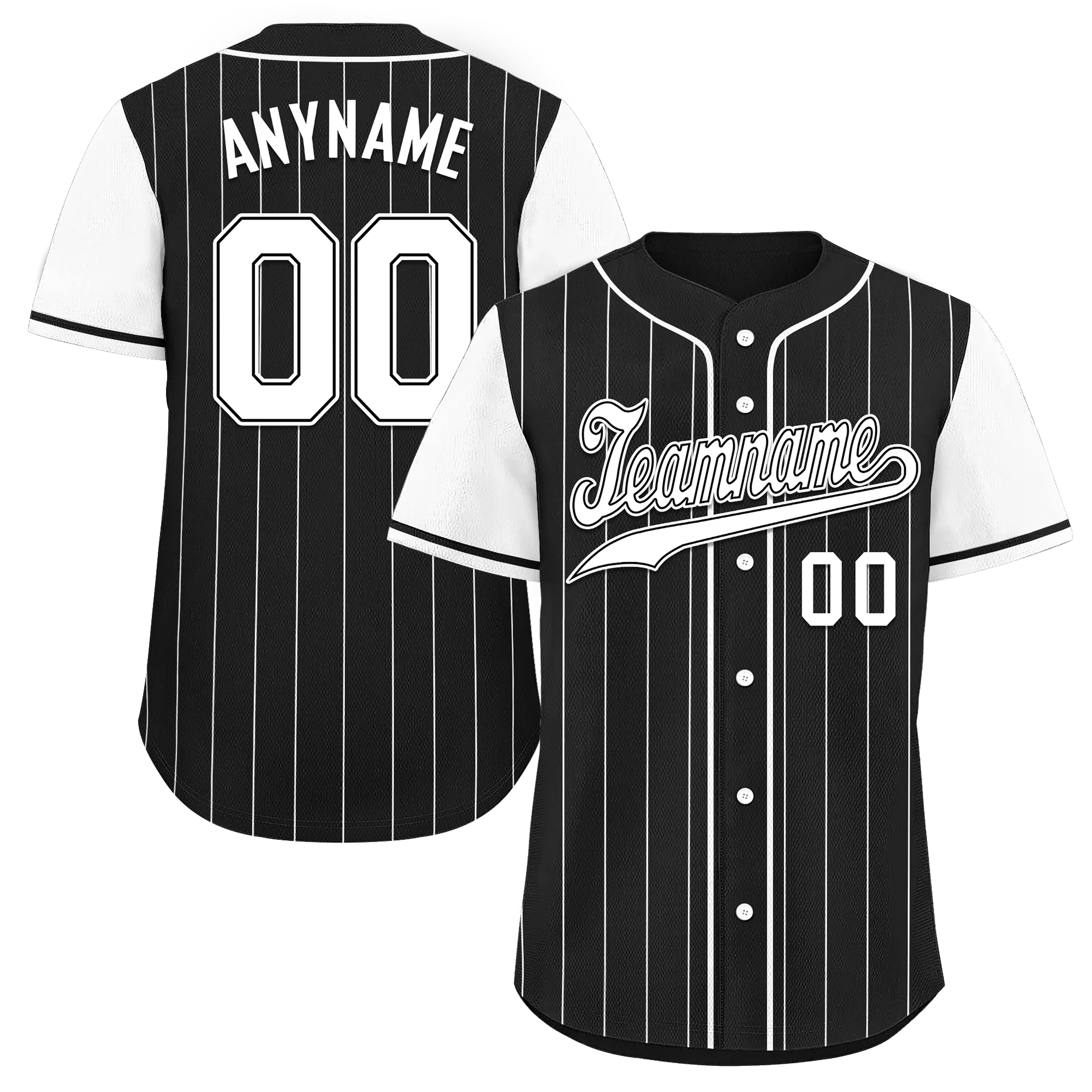 Custom Black White Stripe Fashion Personalized Authentic Baseball Jersey BSBJ01-D017239 - Coolcustomize