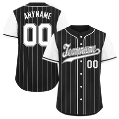 Custom Black White Stripe Fashion Personalized Authentic Baseball Jersey BSBJ01-D017239