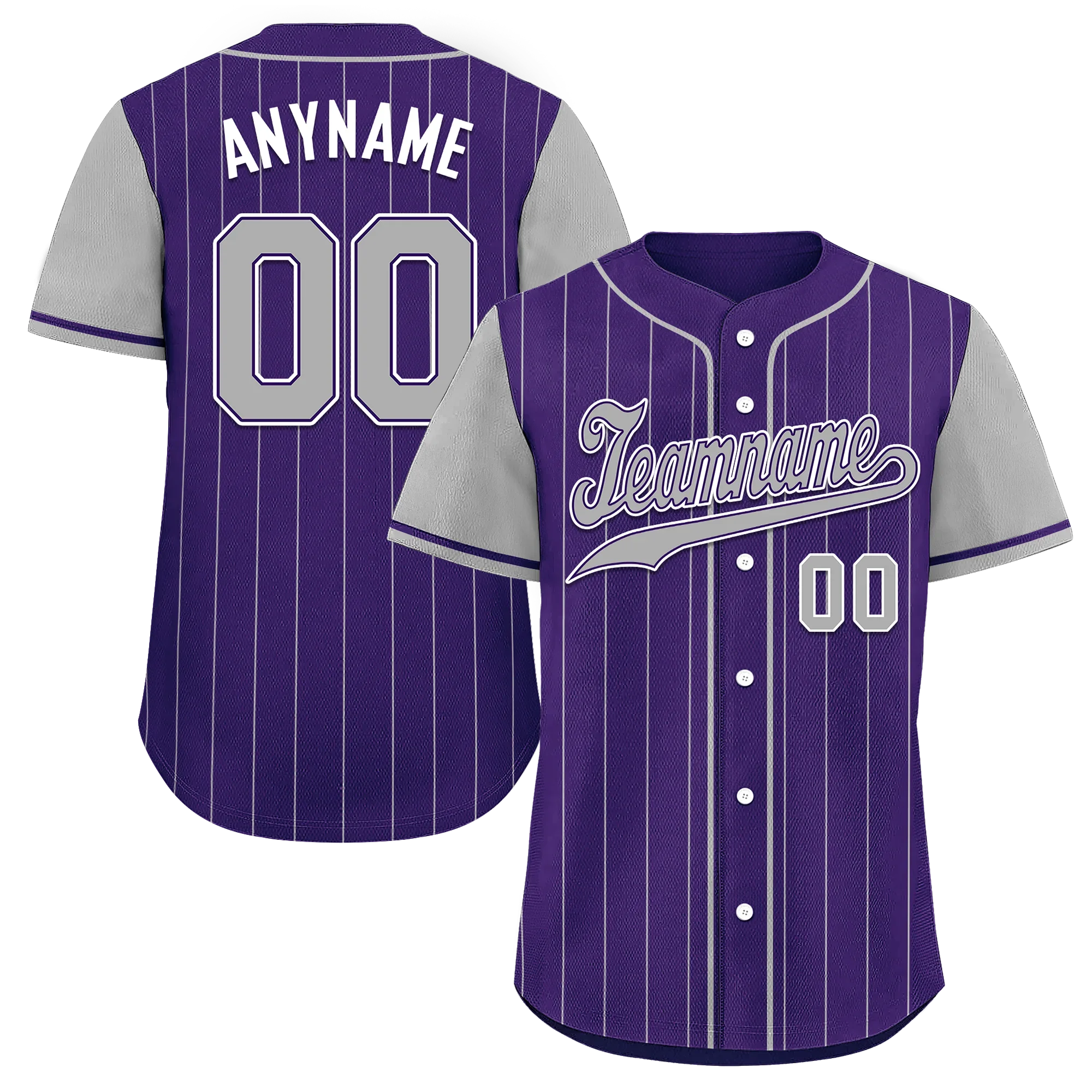 Custom Gray Purple Stripe Fashion Personalized Authentic Baseball Jersey BSBJ01-D017252 - Coolcustomize