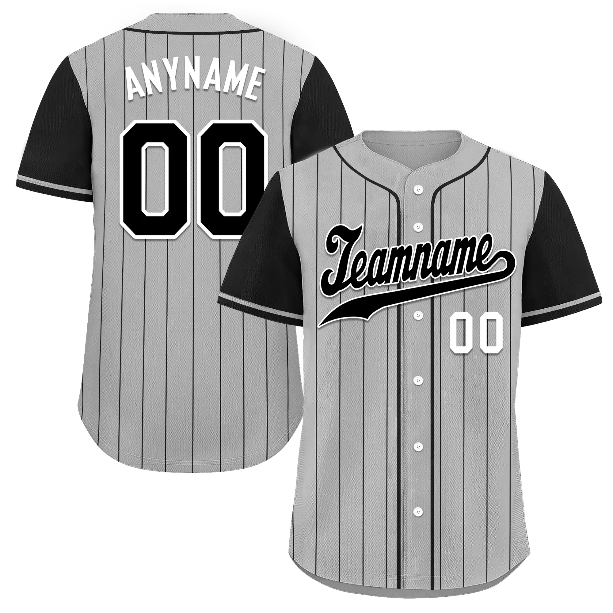 Custom Gray Black Stripe Fashion Personalized Authentic Baseball Jersey BSBJ01-D017254 - Coolcustomize
