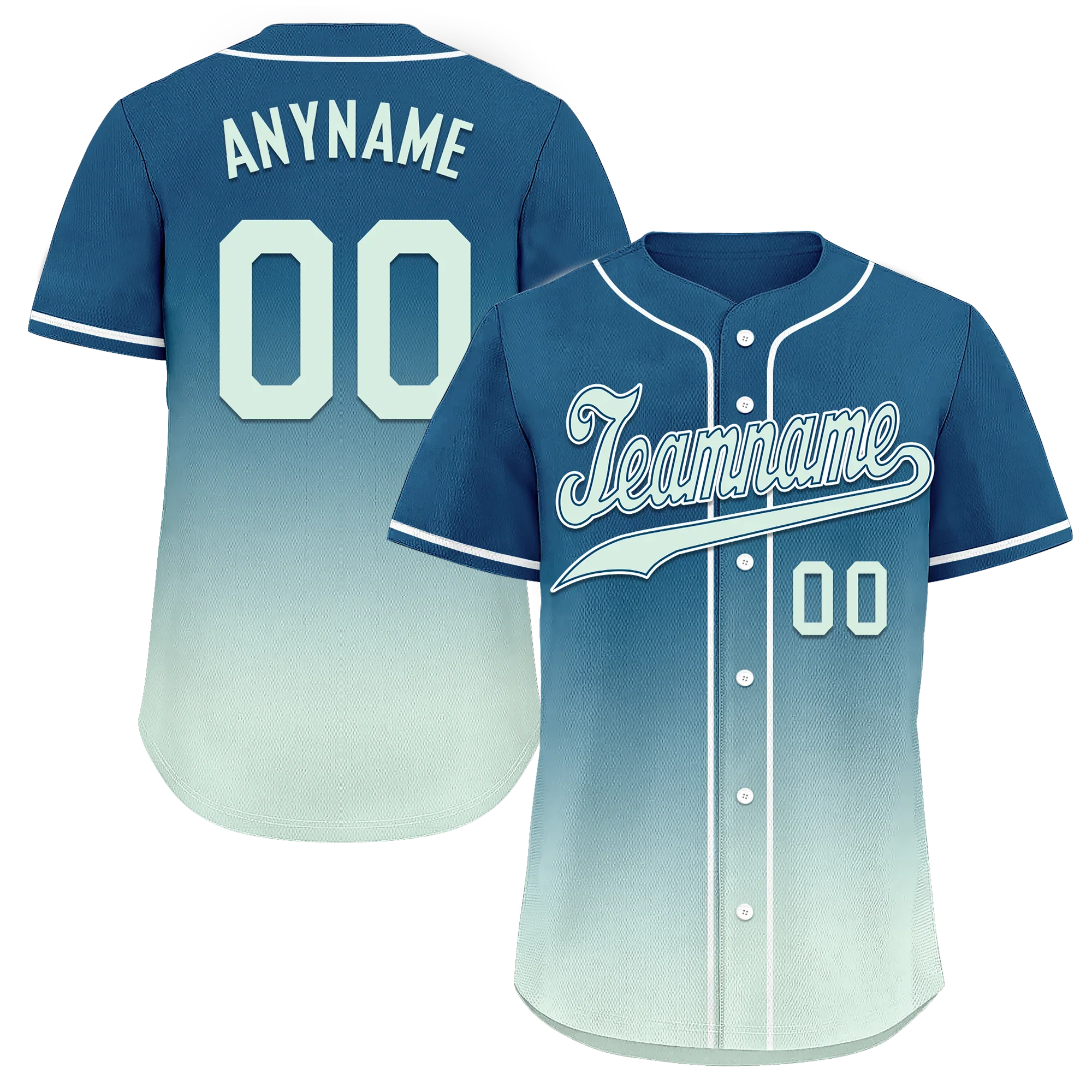 Custom Blue Fade Fashion Personalized Authentic Baseball Jersey BSBJ01-D0a70f9 - Coolcustomize