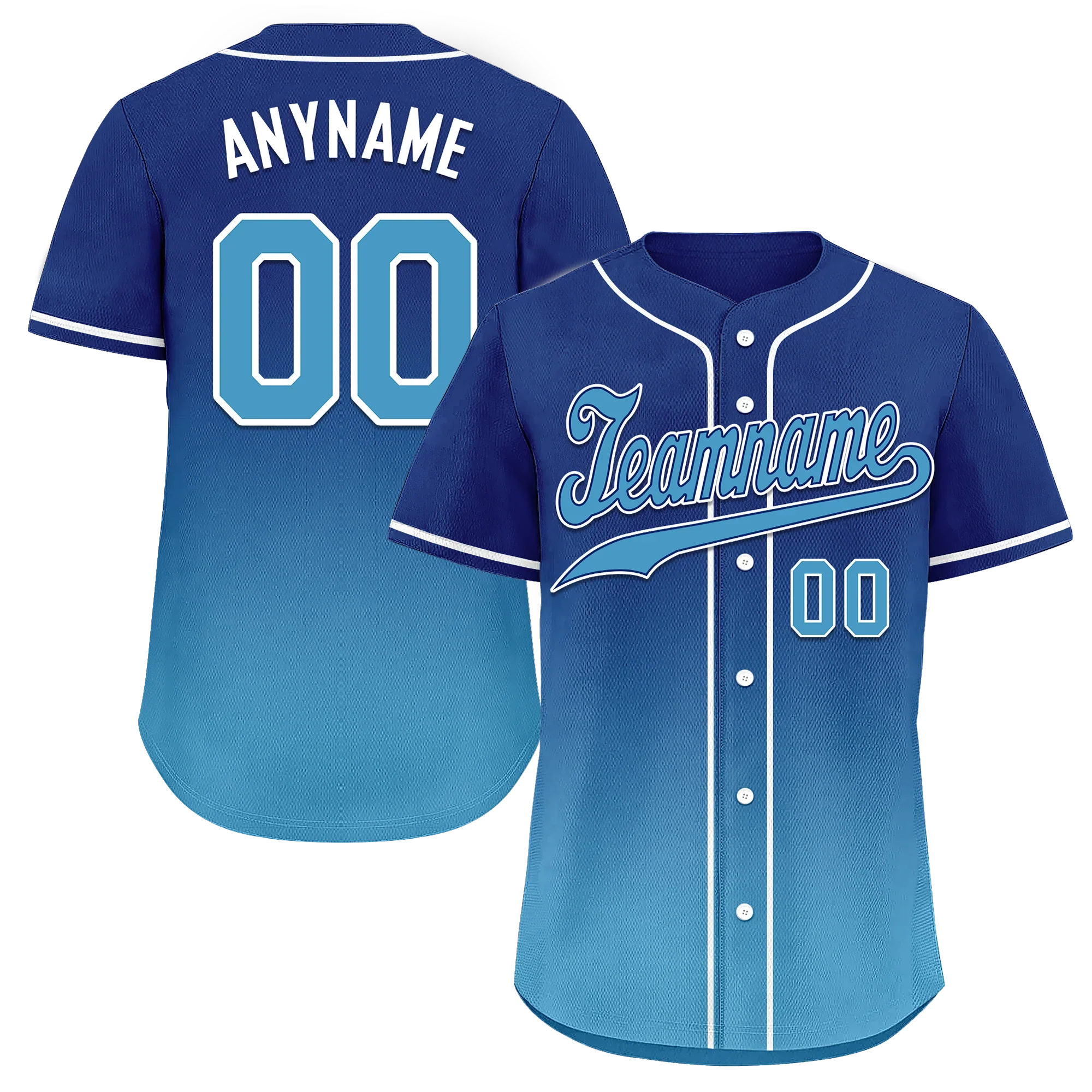 Custom Blue Fade Fashion Personalized Authentic Baseball Jersey BSBJ01-D0a70fd - Coolcustomize