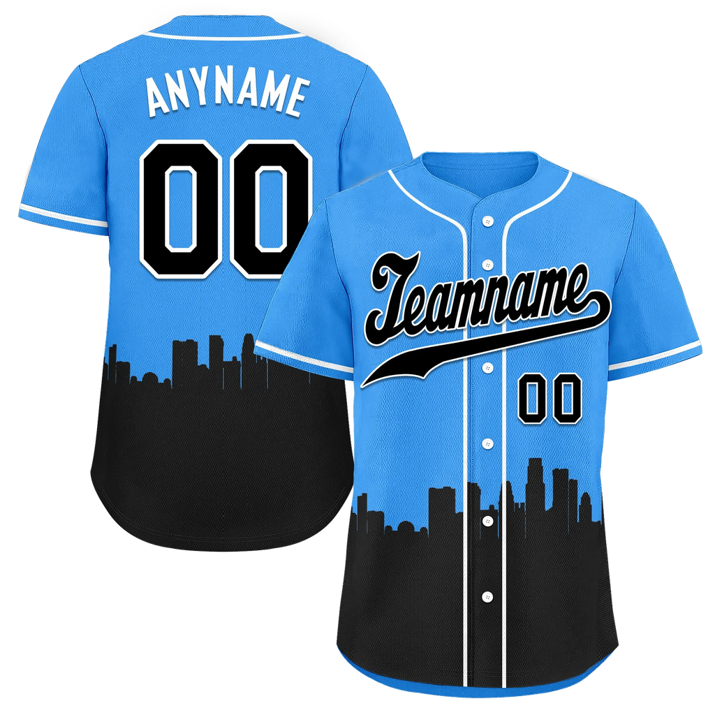 Custom Blue Black City Edition Personalized Authentic Baseball Jersey BSBJ01-D017132 - Coolcustomize