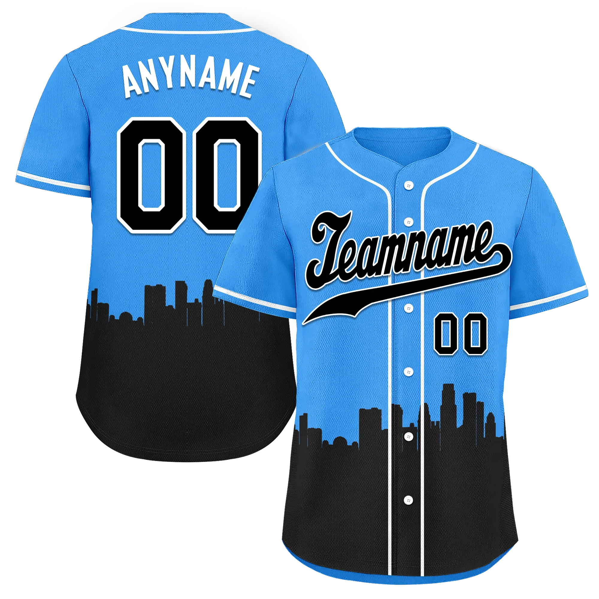 Custom Blue Black City Edition Personalized Authentic Baseball Jersey BSBJ01-D017132 - Coolcustomize