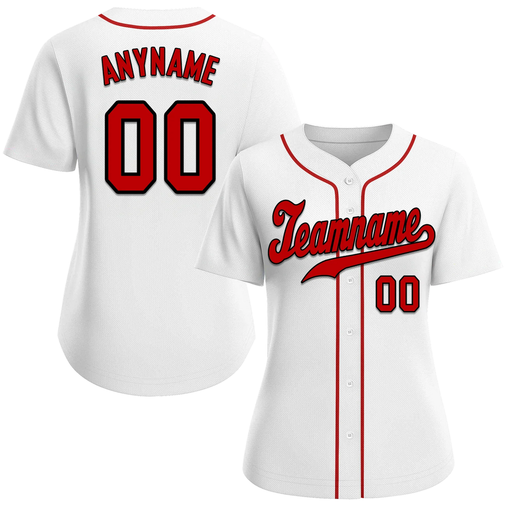 Custom White Classic Style Red Personalized Authentic Baseball Jersey BSBJ01-bd0faa0 - Coolcustomize