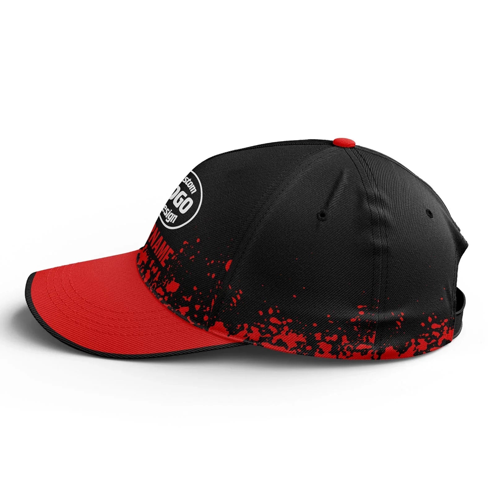 Custom Black Red Hat Sport Design Cap Stitched Adjustable Personalized YW061-D020231-2 - Coolcustomize