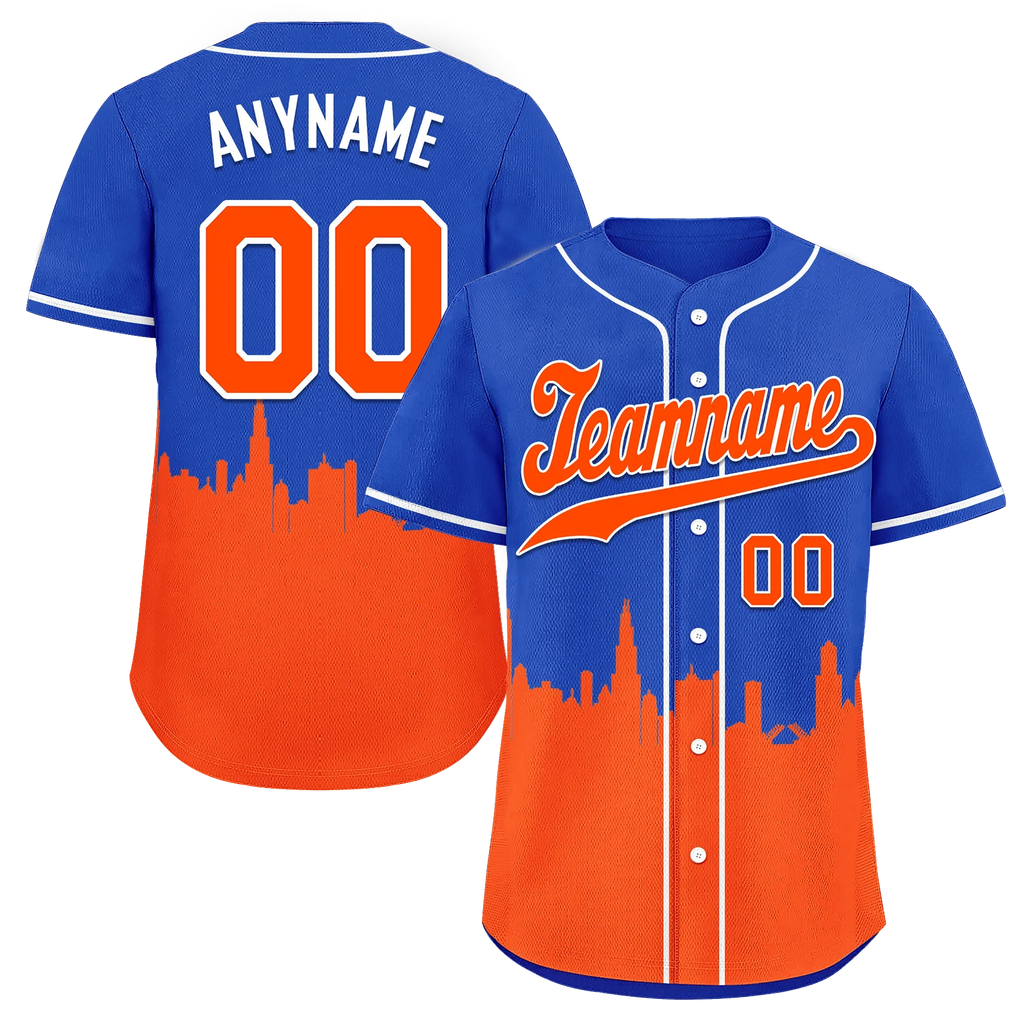 Custom Blue Orange City Edition Personalized Authentic Baseball Jersey BSBJ01-D017128 - Coolcustomize