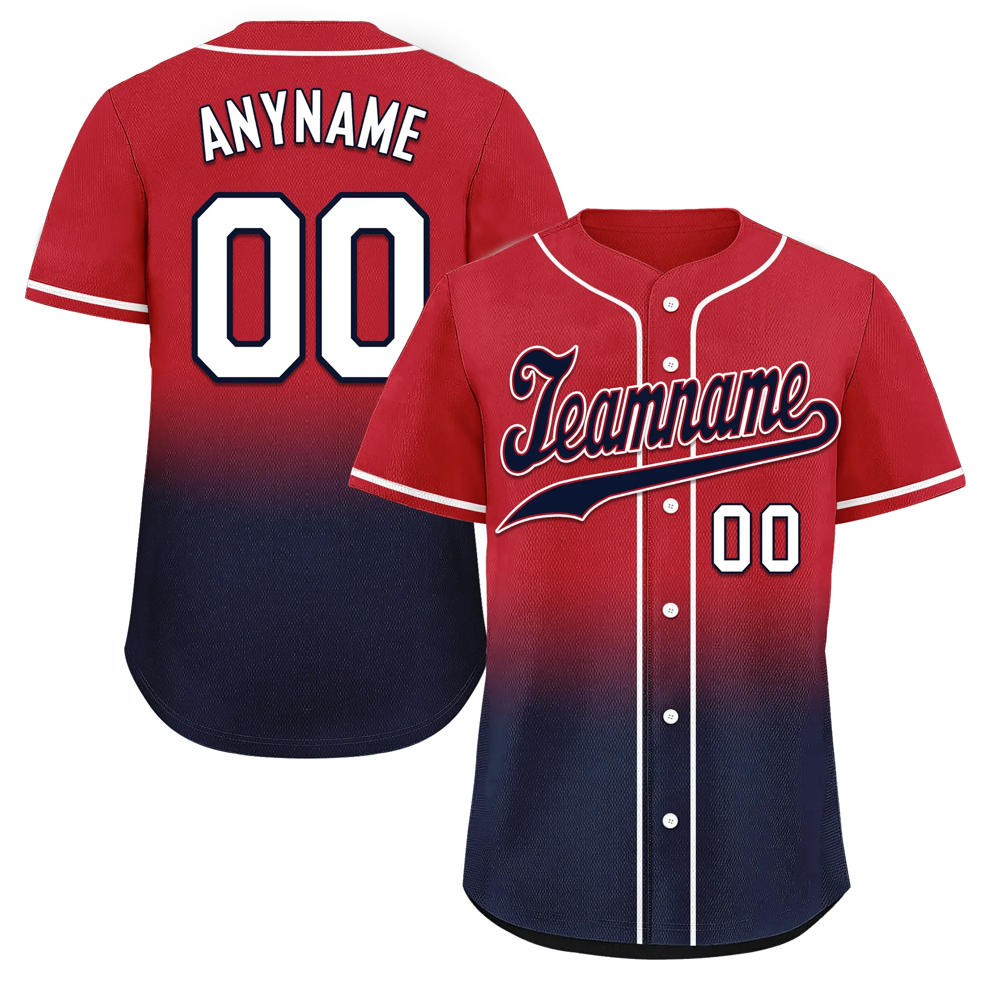 Custom Red Blue Fade Fashion Personalized Authentic Baseball Jersey BSBJ01-D0a70bc - Coolcustomize
