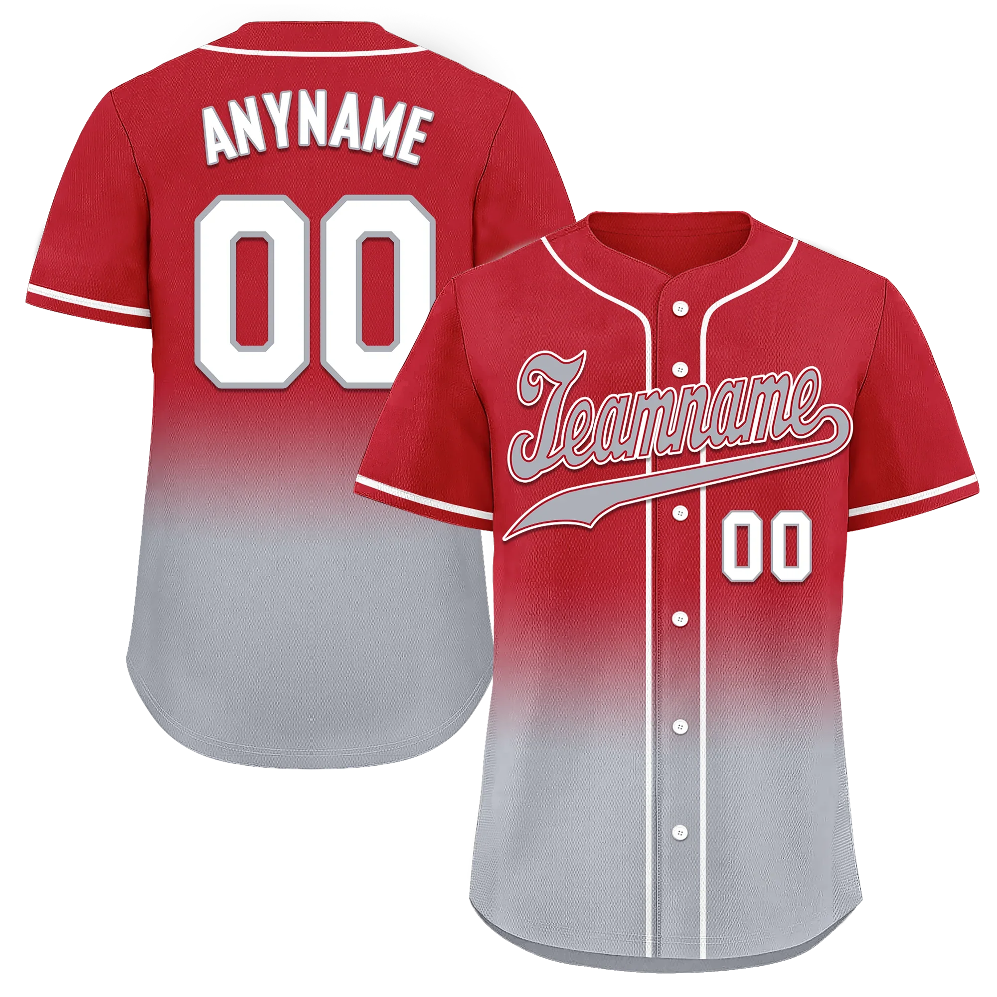 Custom Red Grey Fade Fashion Personalized Authentic Baseball Jersey BSBJ01-D0a70bb - Coolcustomize