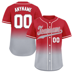 Custom Red Grey Fade Fashion Personalized Authentic Baseball Jersey BSBJ01-D0a70bb