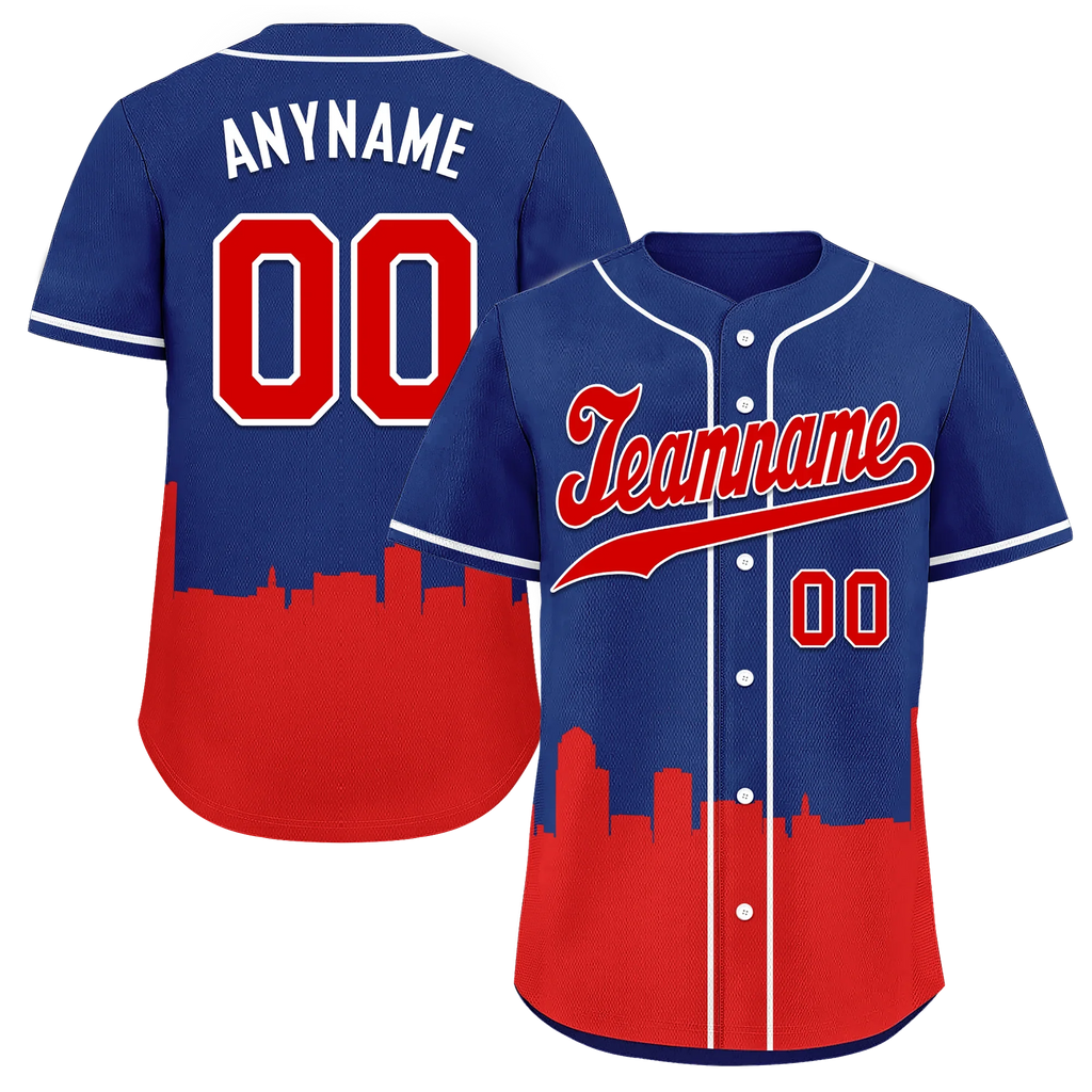 Custom Blue Red City Edition Personalized Authentic Baseball Jersey BSBJ01-D017136 - Coolcustomize