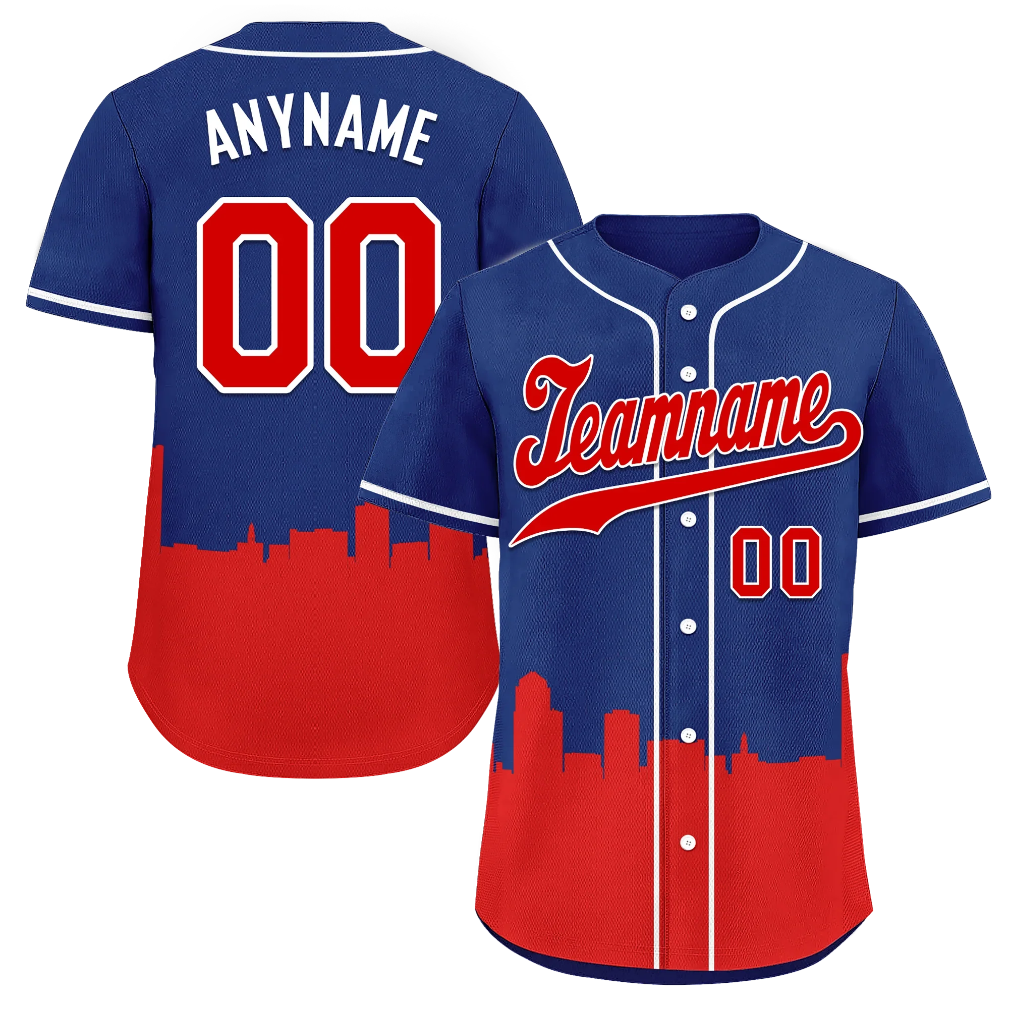 Custom Blue Red City Edition Personalized Authentic Baseball Jersey BSBJ01-D017136 - Coolcustomize