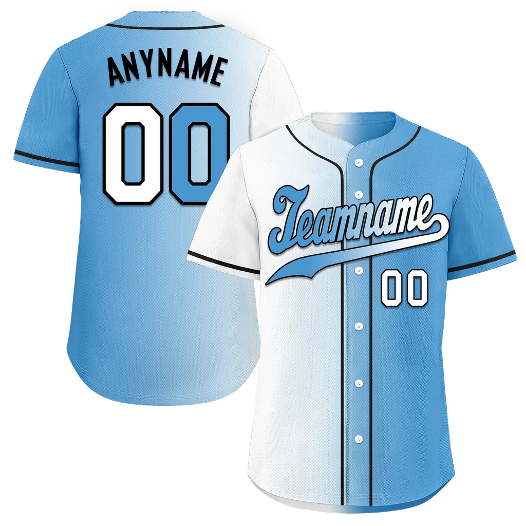 Custom White Blue Gradient Fashion Personalized Authentic Baseball Jersey BSBJ01-D0a7aaa - Coolcustomize