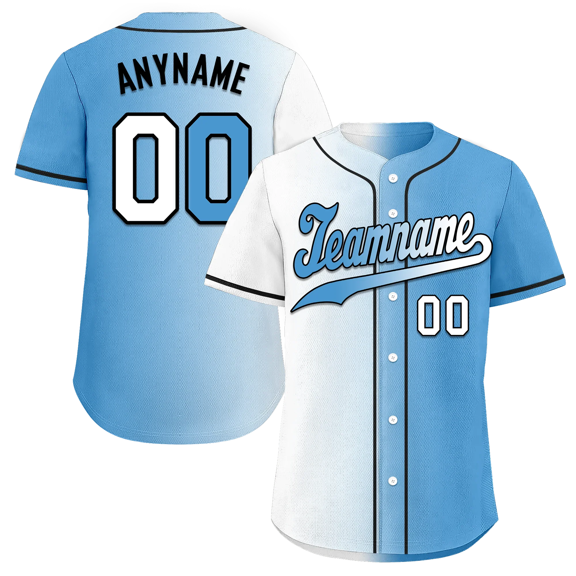 Custom White Blue Gradient Fashion Personalized Authentic Baseball Jersey BSBJ01-D0a7aaa - Coolcustomize