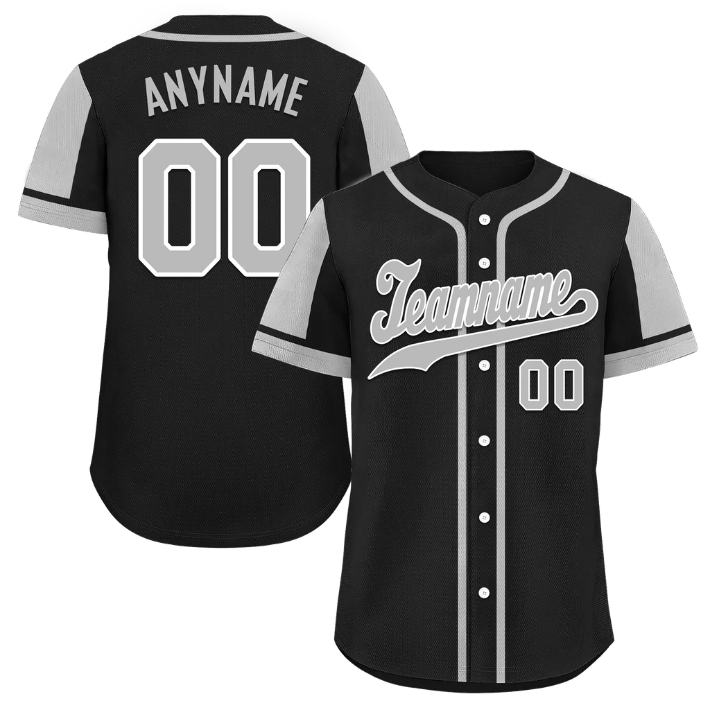 Custom Black Gray Raglan Sleeves Personalized Authentic Baseball Jersey BSBJ01-D017175 - Coolcustomize