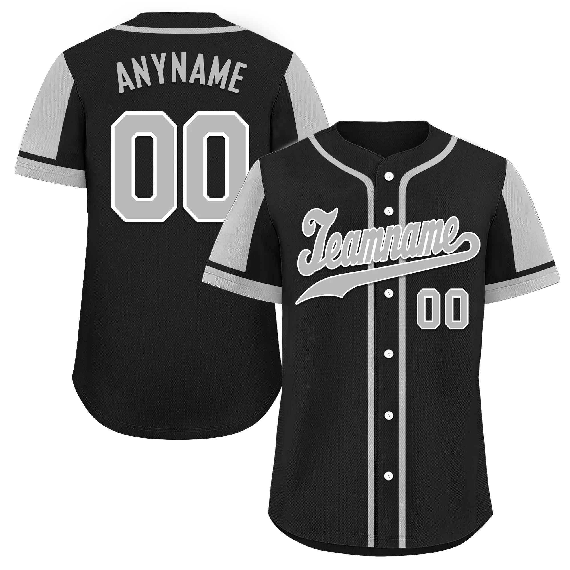 Custom Black Gray Raglan Sleeves Personalized Authentic Baseball Jersey BSBJ01-D017175 - Coolcustomize