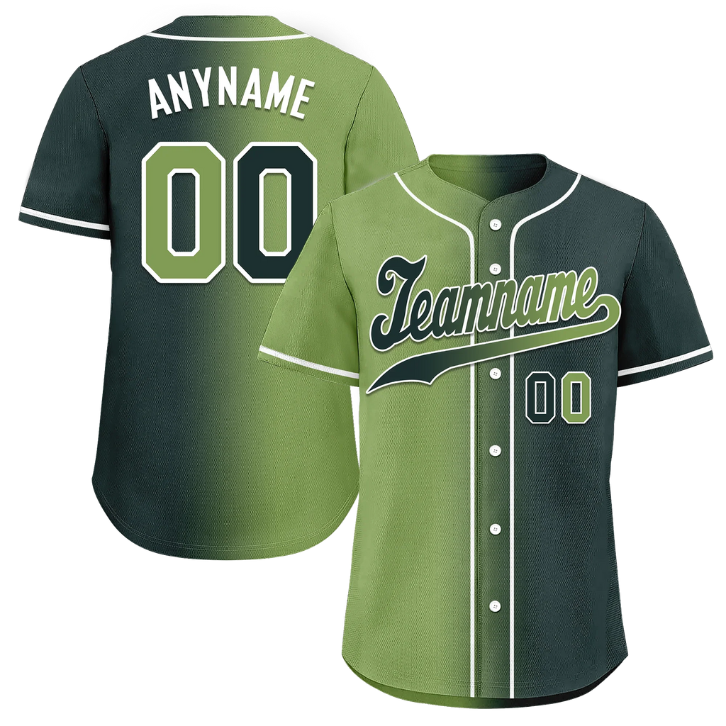 Custom Green Gradient Fashion Personalized Authentic Baseball Jersey BSBJ01-D0a708c - Coolcustomize
