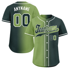 Custom Green Gradient Fashion Personalized Authentic Baseball Jersey BSBJ01-D0a708c