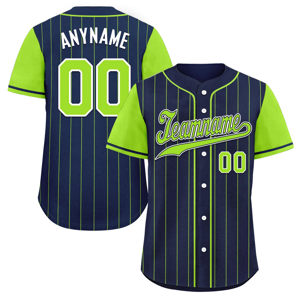 Custom Blue Green Stripe Fashion Personalized Authentic Baseball Jersey BSBJ01-D017231 - Coolcustomize