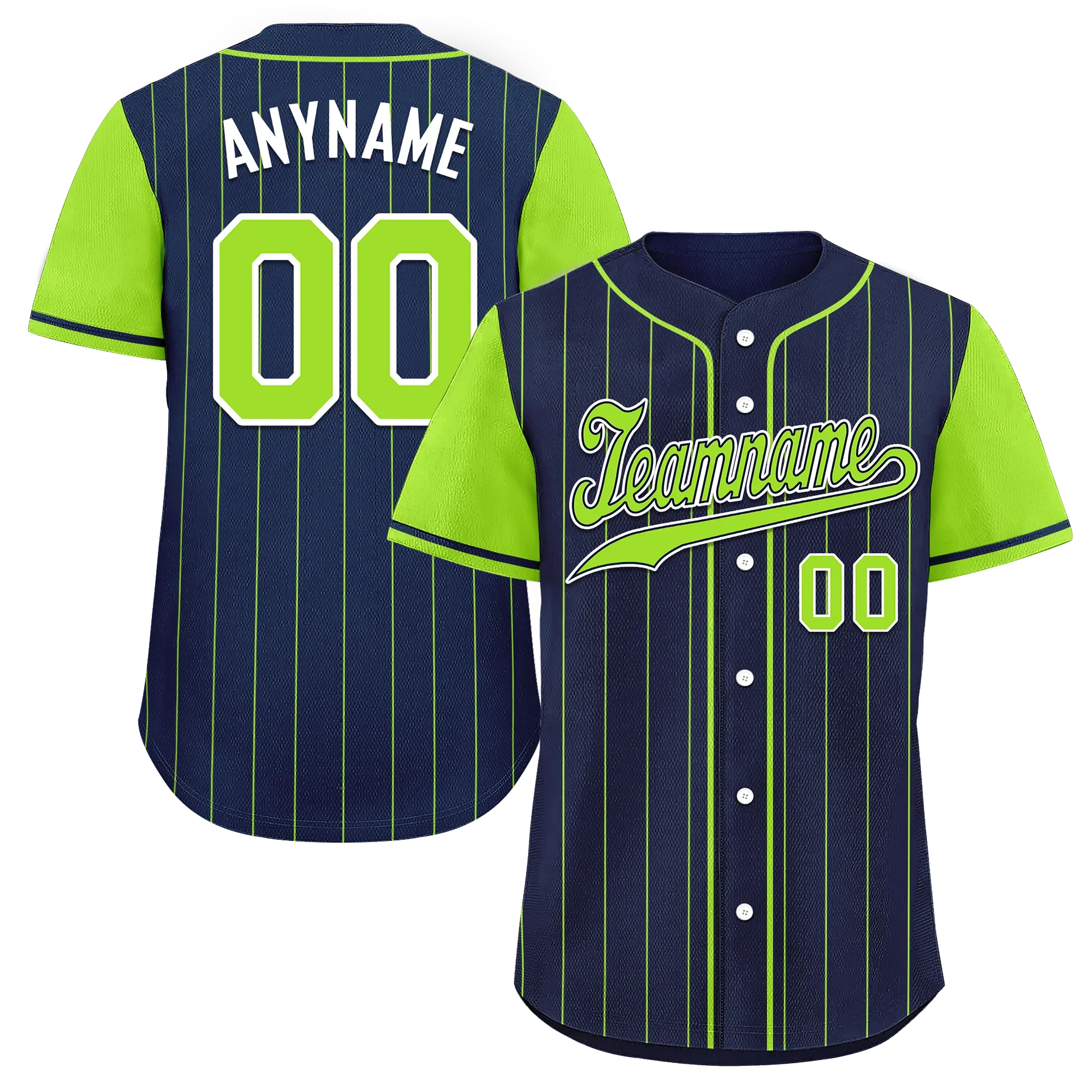 Custom Blue Green Stripe Fashion Personalized Authentic Baseball Jersey BSBJ01-D017231 - Coolcustomize