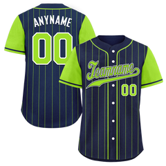 Custom Blue Green Stripe Fashion Personalized Authentic Baseball Jersey BSBJ01-D017231