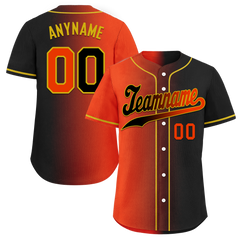 Custom Orange Black Gradient Fashion Personalized Authentic Baseball Jersey BSBJ01-D0a7aa8