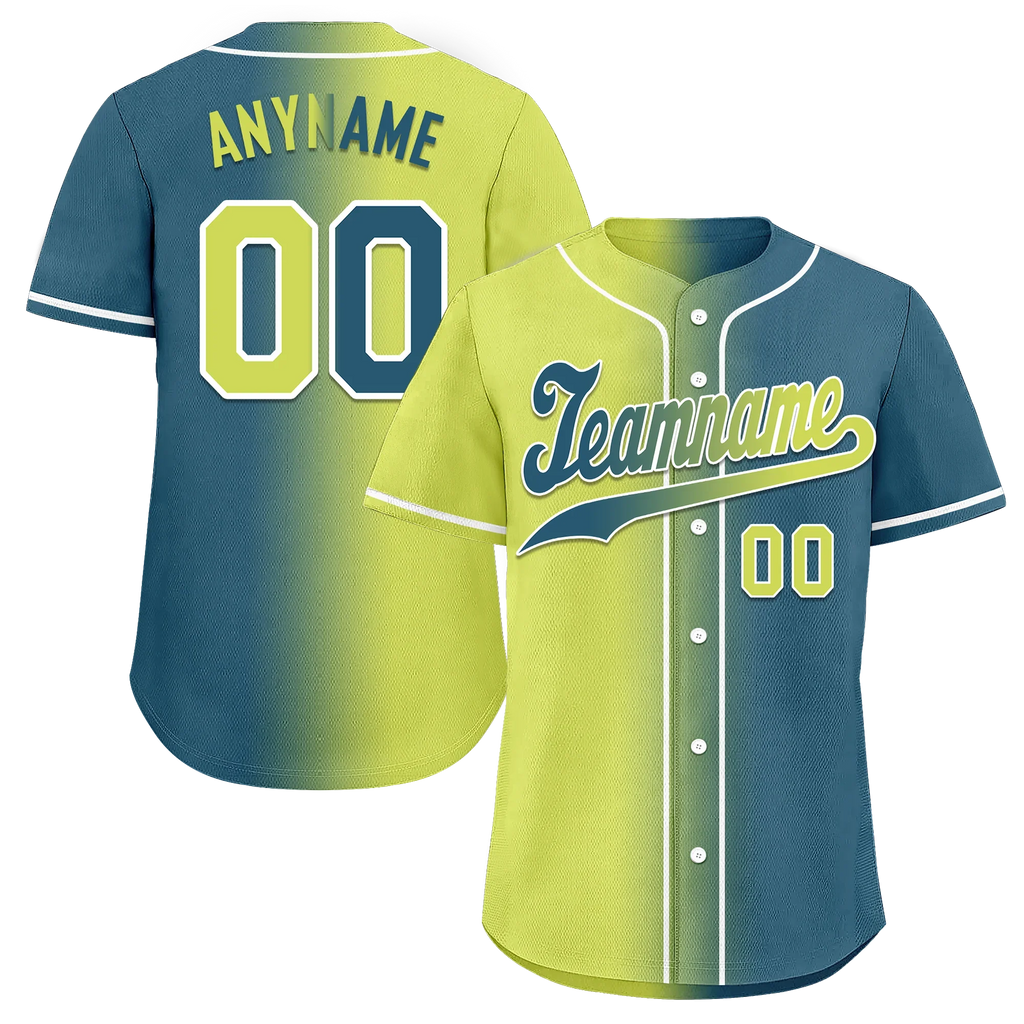 Custom Yellow Green Gradient Fashion Personalized Authentic Baseball Jersey BSBJ01-D0a709d - Coolcustomize