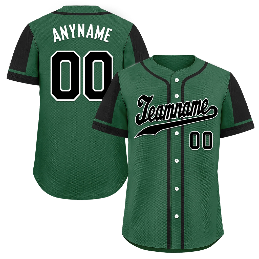 Custom Green Black Raglan Sleeves Personalized Authentic Baseball Jersey BSBJ01-D017207 - Coolcustomize