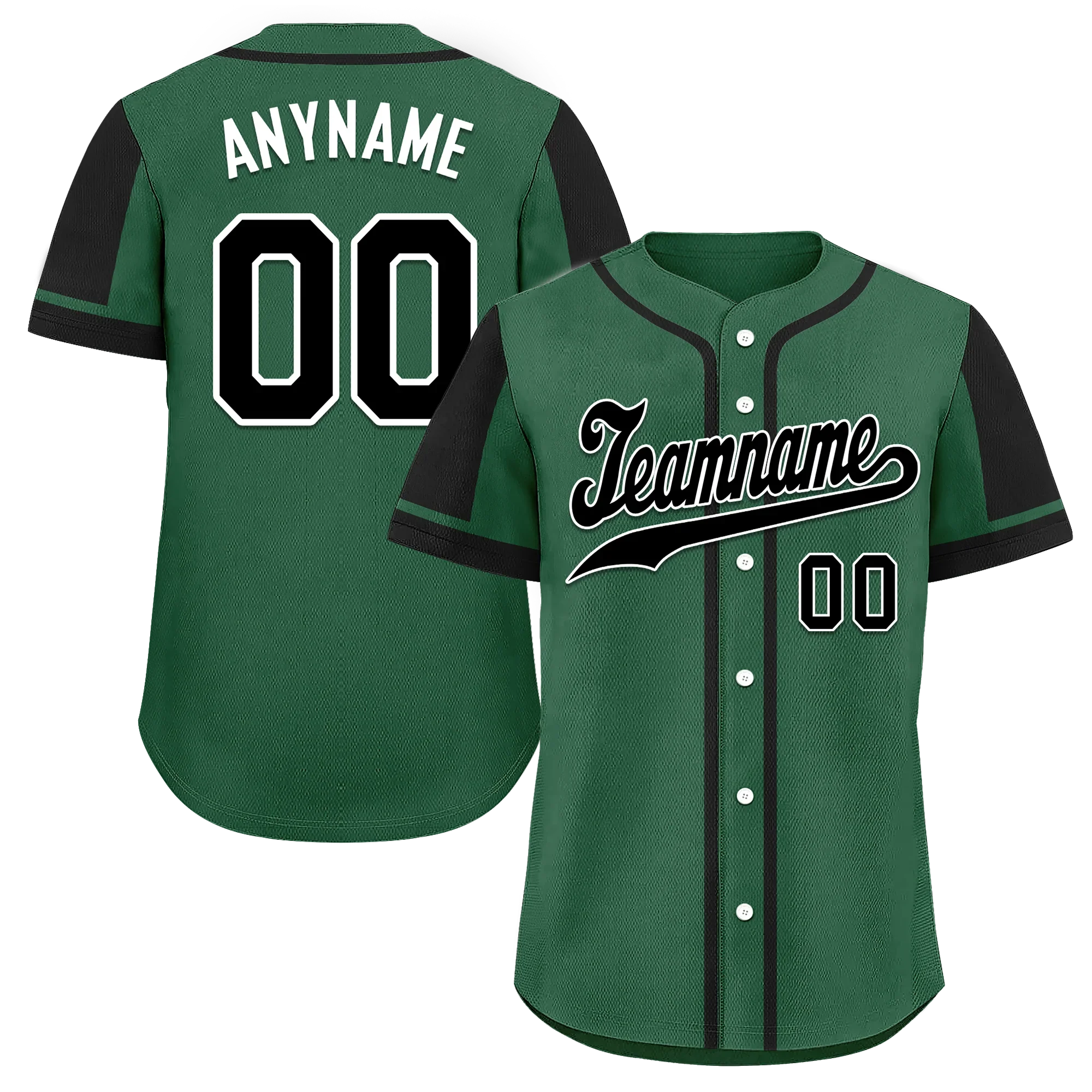 Custom Green Black Raglan Sleeves Personalized Authentic Baseball Jersey BSBJ01-D017207 - Coolcustomize