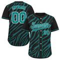Custom Black Teal Zebra Pattern Personalized Authentic Baseball Jersey BSBJ01-D020201-23 - Coolcustomize