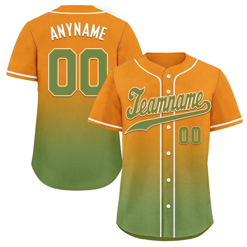 Custom Orange Green Fade Fashion Personalized Authentic Baseball Jersey BSBJ01-D0a70b9 - Coolcustomize