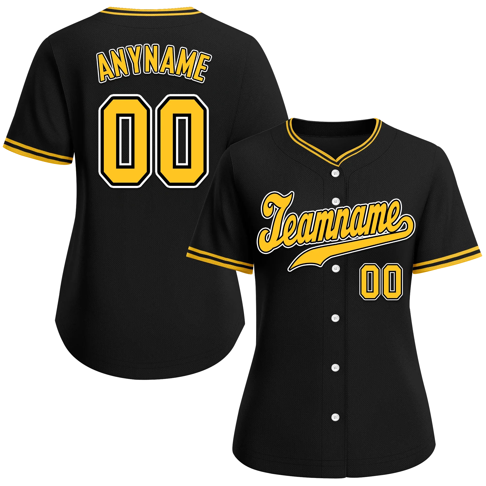 Custom Black Classic Style Yellow Personalized Authentic Baseball Jersey BSBJ01-bd0fad7 - Coolcustomize