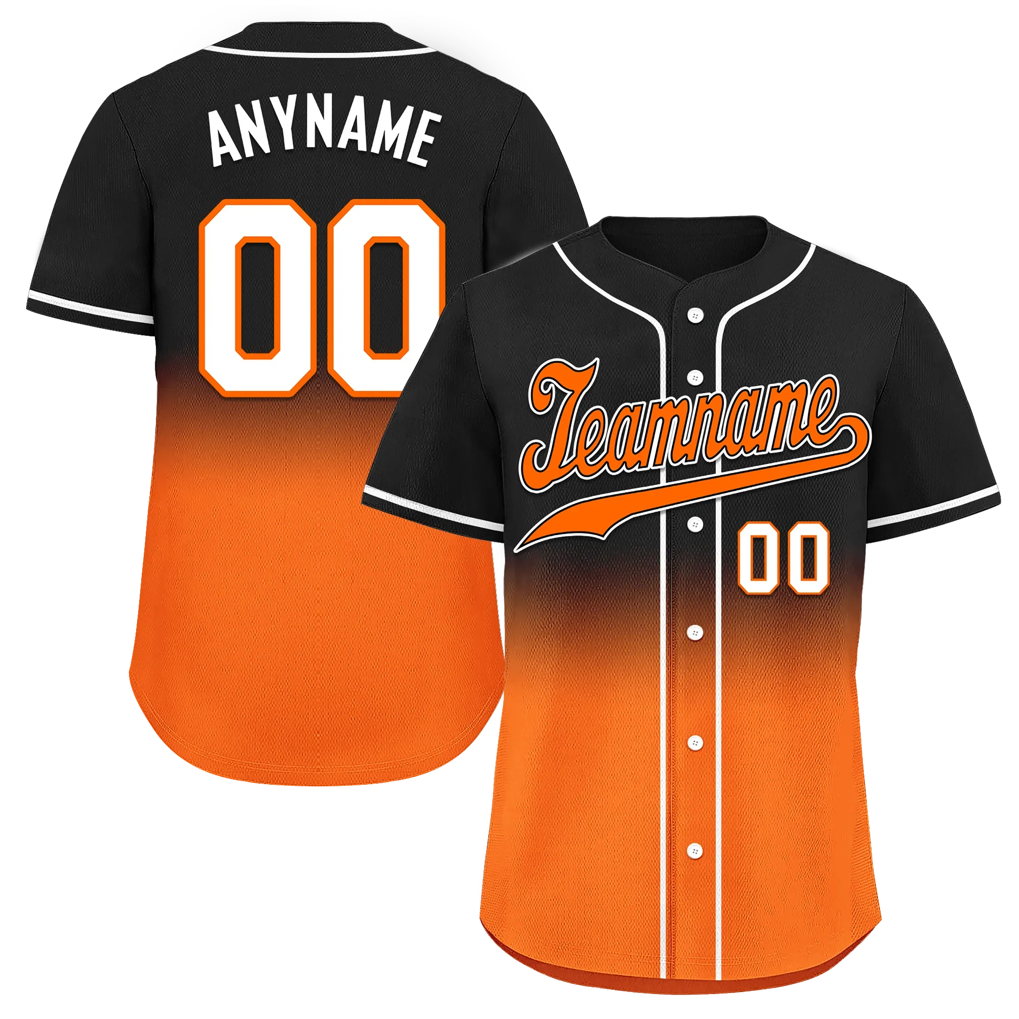 Custom Black Orange Fade Fashion Personalized Authentic Baseball Jersey BSBJ01-D0a70ce - Coolcustomize
