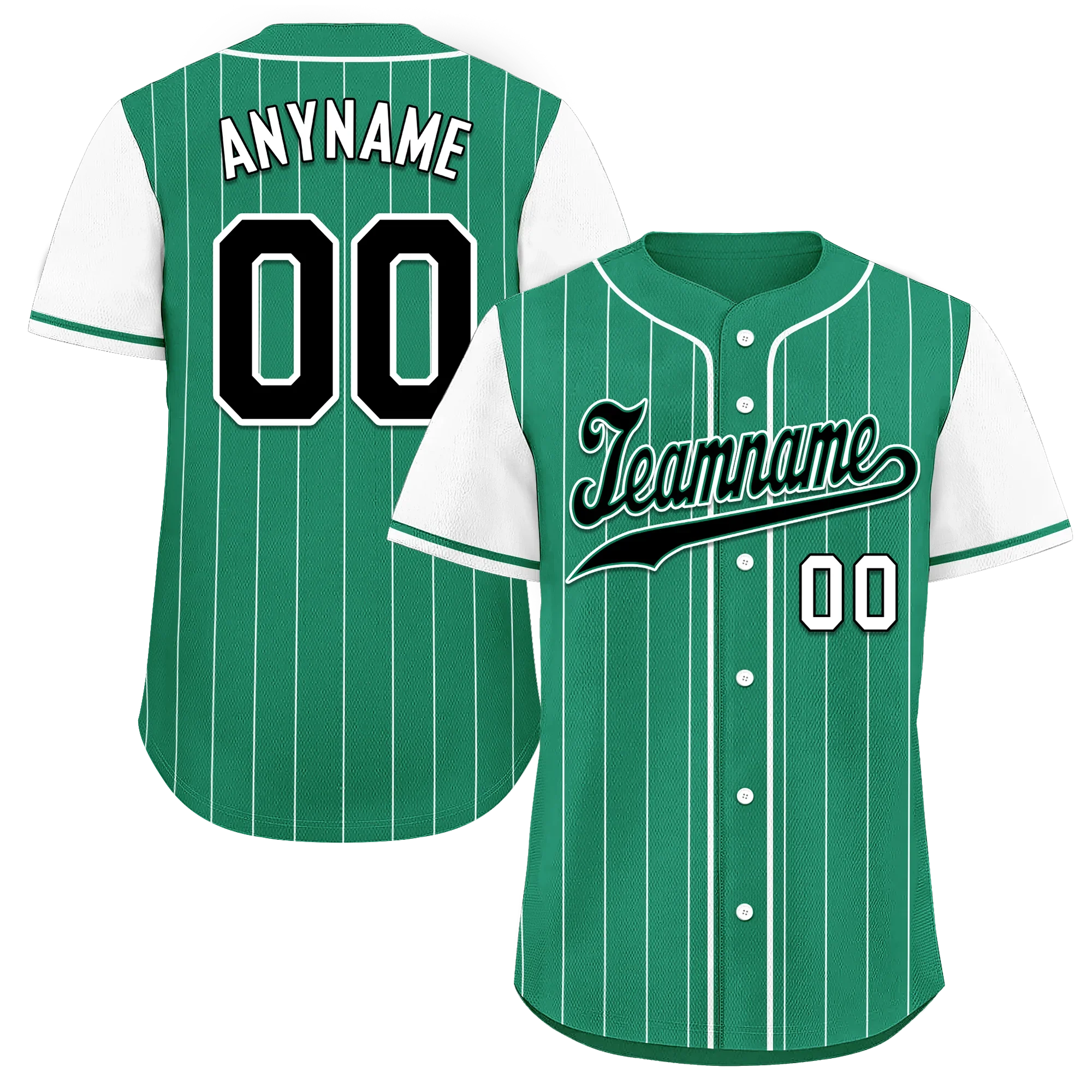 Custom Green White Stripe Fashion Personalized Authentic Baseball Jersey BSBJ01-D017246 - Coolcustomize