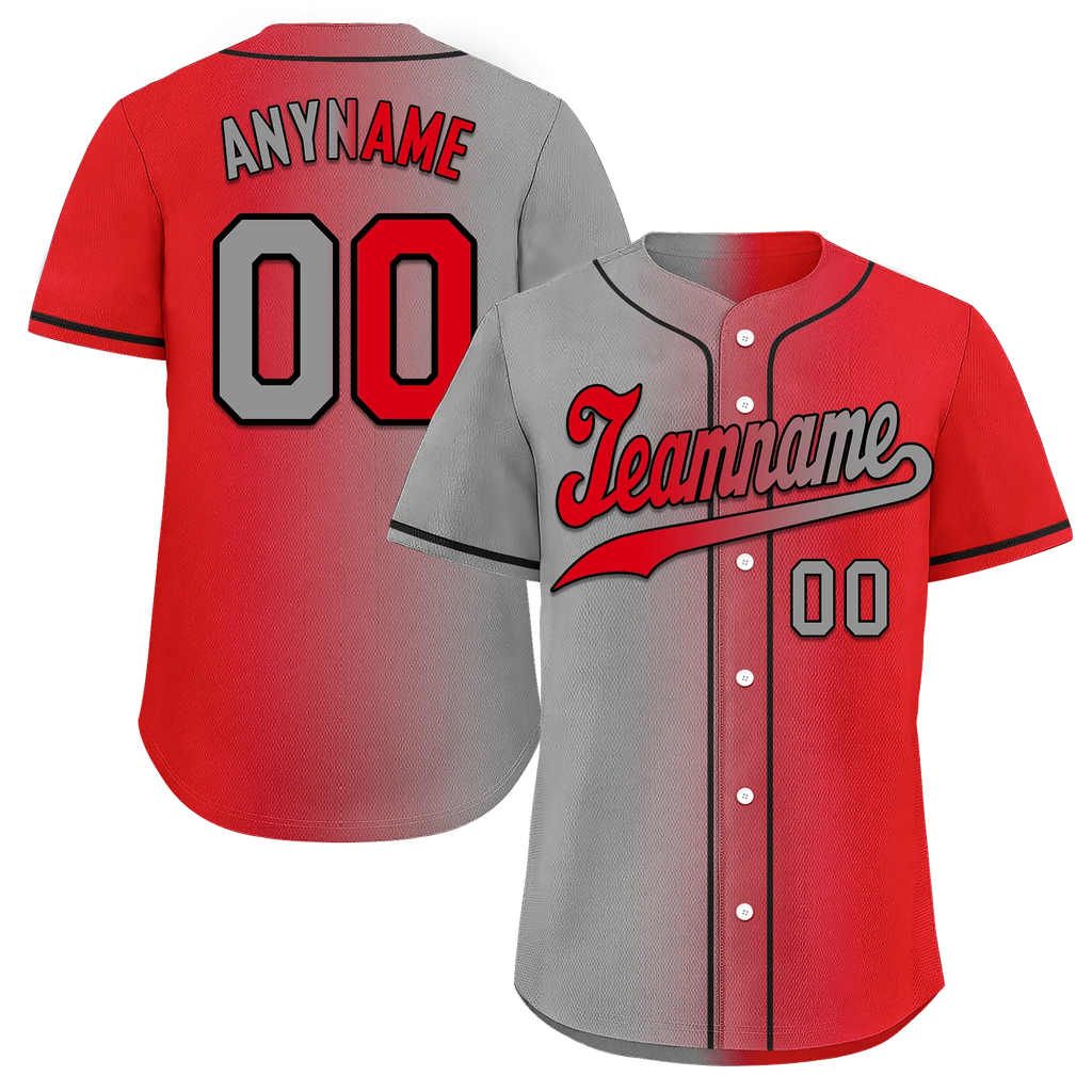 Custom Grey Red Gradient Fashion Personalized Authentic Baseball Jersey BSBJ01-D0a7aad - Coolcustomize
