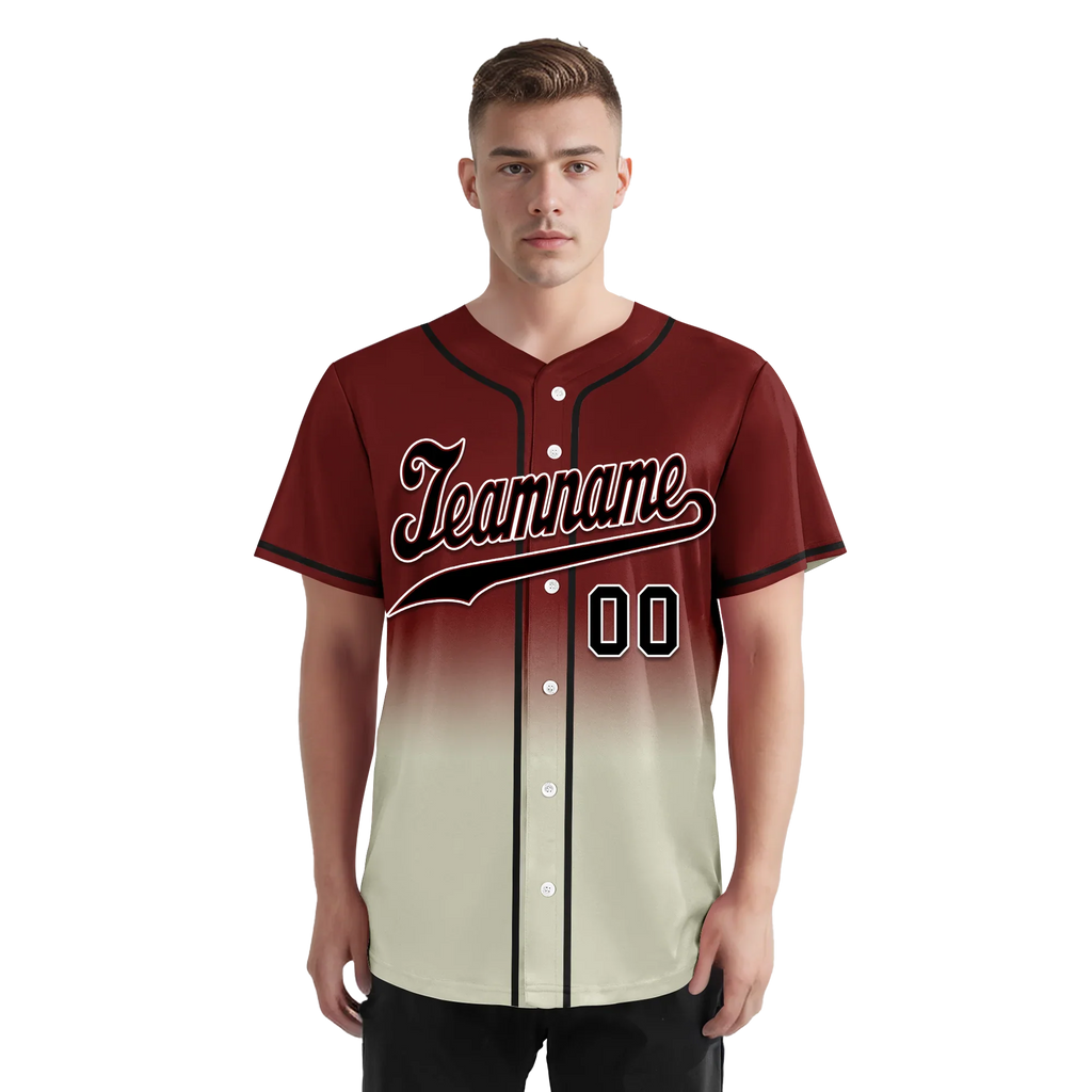 Custom Red Grey Fade Fashion Personalized Authentic Baseball Jersey BSBJ01-D0a70fa - Coolcustomize