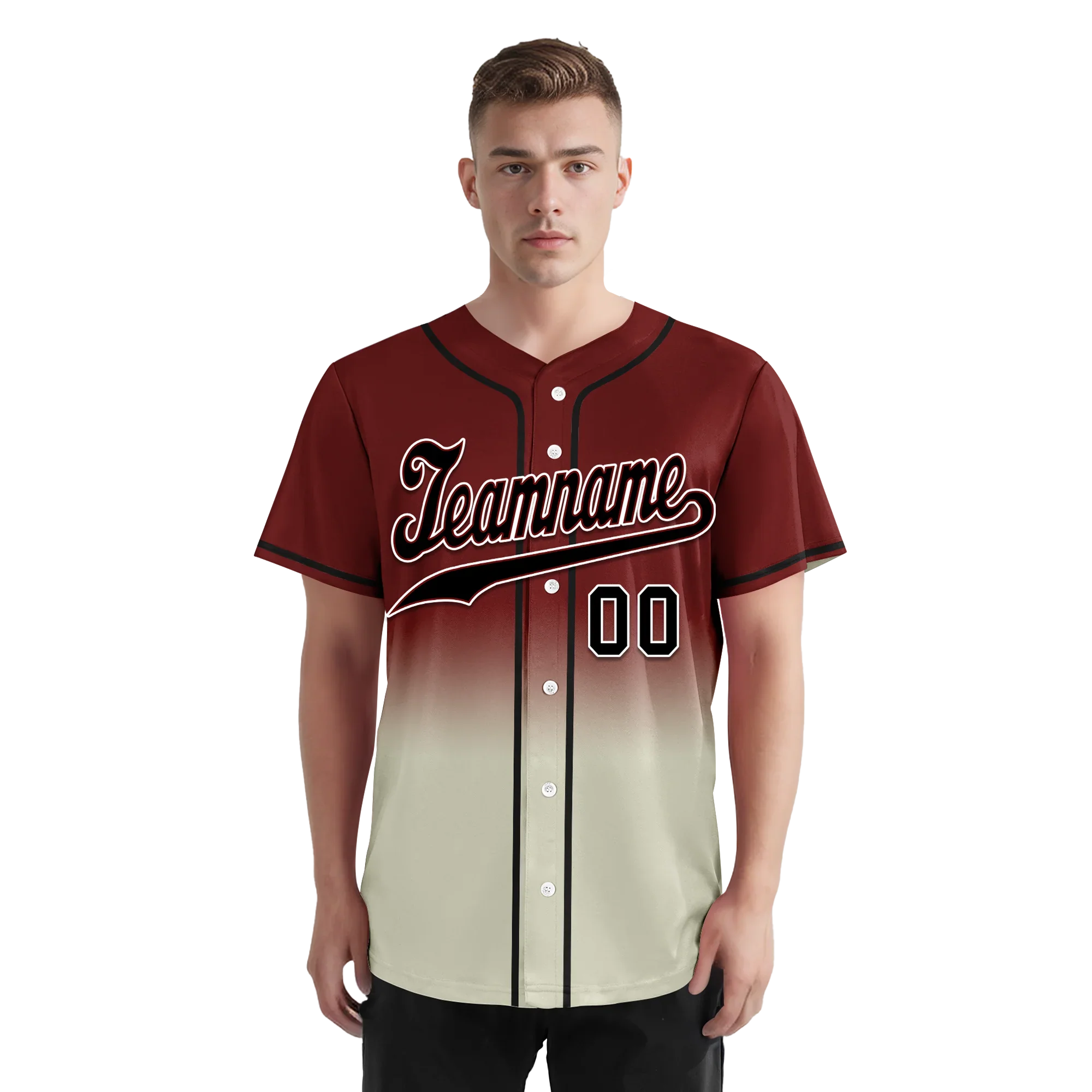 Custom Red Grey Fade Fashion Personalized Authentic Baseball Jersey BSBJ01-D0a70fa - Coolcustomize