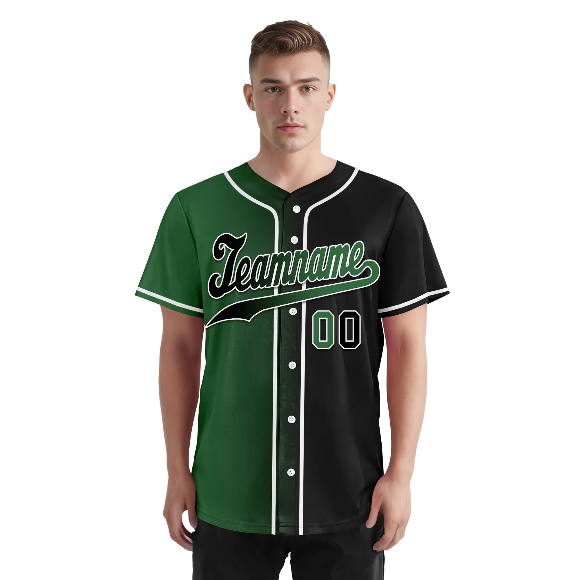 Custom Green Black Gradient Fashion Personalized Authentic Baseball Jersey BSBJ01-D0a707c - Coolcustomize